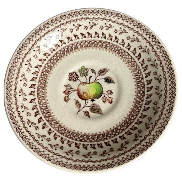 TWO Vtg Johnson Bros "Fruit Sampler" Saucers Staffordshire Old Granite England - Picture 1 of 12